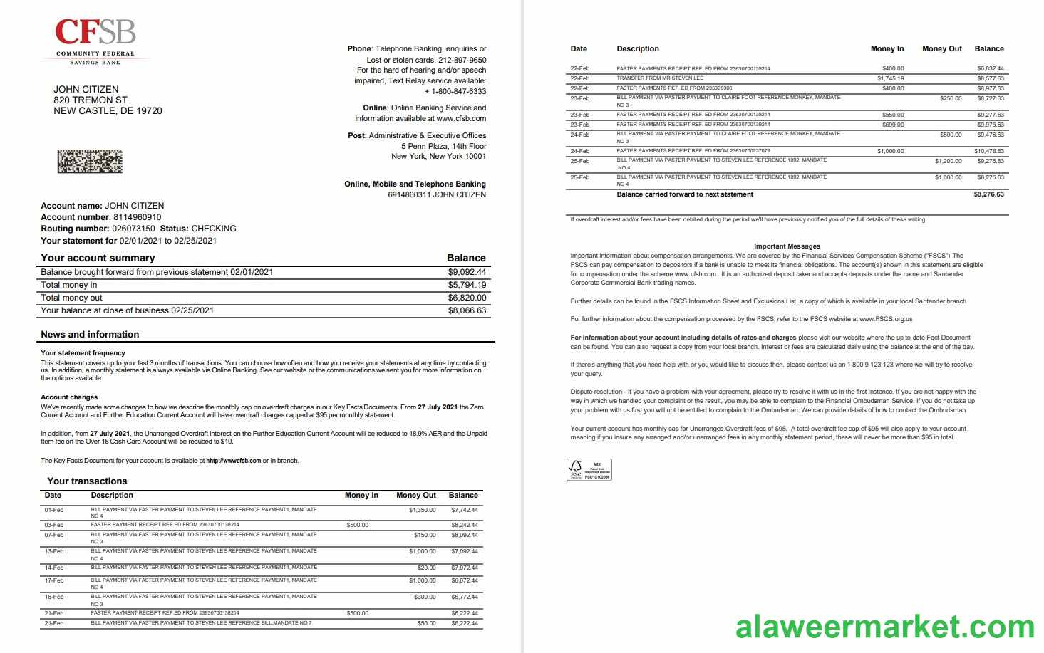 USA New York CFSB 2 pages word